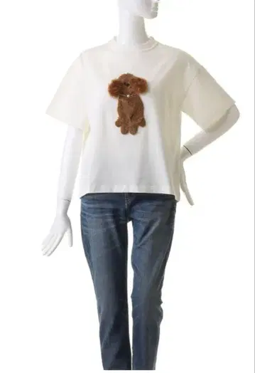 MUVEIL ELLESHOP 한정판 15th 토이 푸들 아플리케 티셔츠