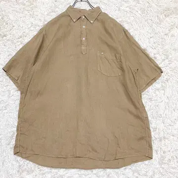 선샤인 클라우드 풀오버 셔츠 린넨 100% XL 브라운 반팔