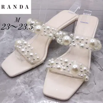 randa 란다 펄 클리어 샌들 뮬 23 23.5 화이트