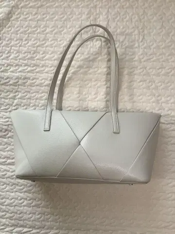 Zara 뜨개질 직사각형 백 화이트