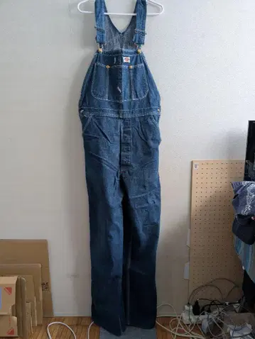 디키즈 블루 데님 오버롤