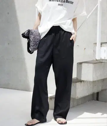 SLOBE IENA 레이온 린넨 이지 팬츠