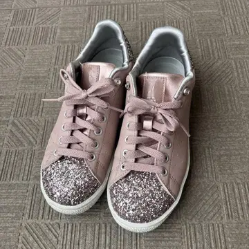 DIANA 핑크 라메 큐빅 스니커즈 23.0cm