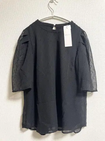 택 포함 새상품 anySiS 온워드 상의 블라우스 블랙 L 시스루