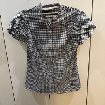 아메노치하레 깅엄 체크 반팔 셔츠