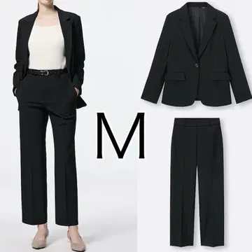 지유 셋업 워셔블 테일러드 자켓 Z 스트레이트 팬츠 M