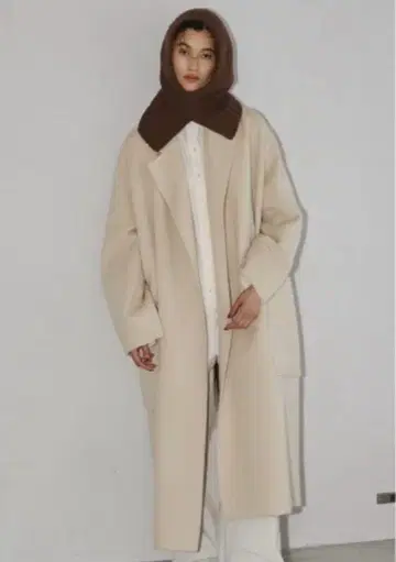 울 오버코트 todayful 에크루 베이지 롱 코트