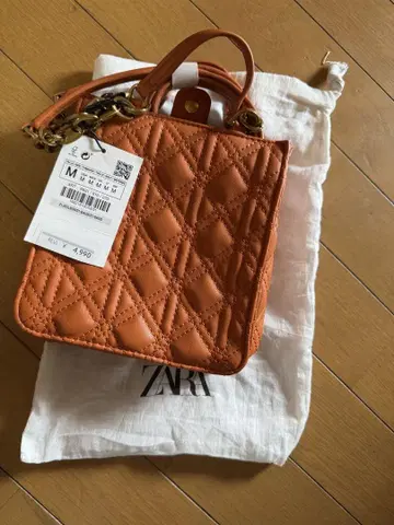 자라 오렌지 숄더백