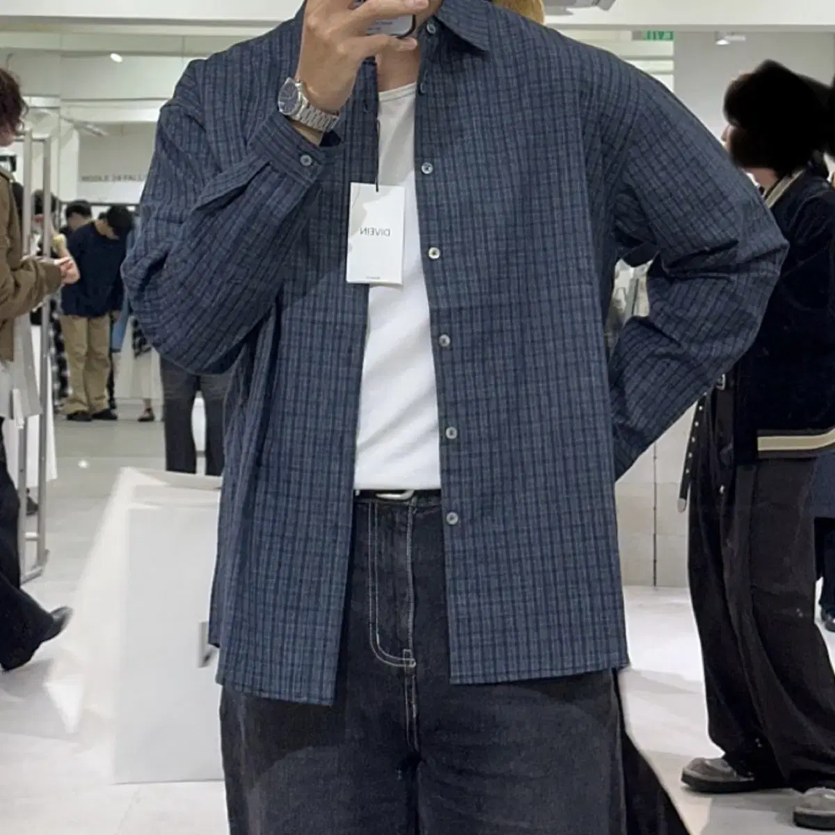 Divein Check Shirt ITALY OLD CHECK SHIRTS (NAVY)