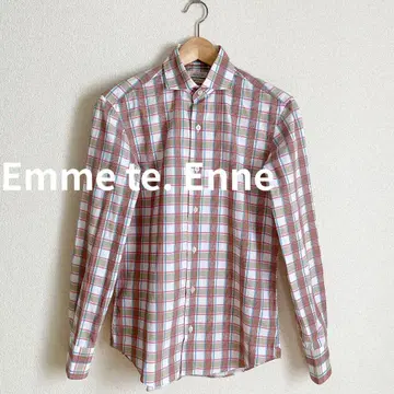 Emme te. Enne 긴팔 셔츠 체크 코튼 이탈리아제 XS
