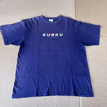 SURKU 프린트 로고 티셔츠 2XL 네이비