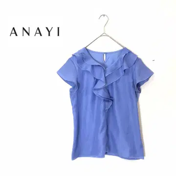 새상품급 ANAYI 슬리브리스 티셔츠 프릴 짙은 블루