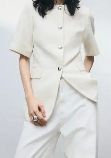 H&M 완판템 부클레 블레이저 화이트 XS