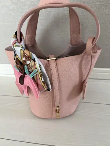 큐브형 핸드백 핑크 18cm