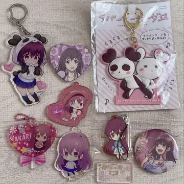 HoneyWorks 하니와 아카리 굿즈 묶음 판매 캔뱃지 아크링 키링