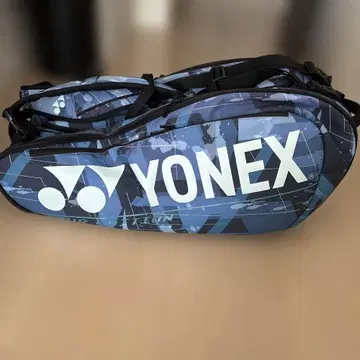 YONEX 라켓 백 9개, 카모플라주 무늬, 파랑