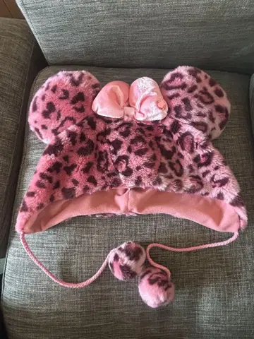 핑크 레오파드 무늬 미니 팬 캡