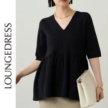새상품 Loungedress 페플럼 니트 라운지 드레스 블랙