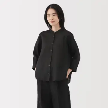무인양품 린넨 워싱 7부 소매 블라우스