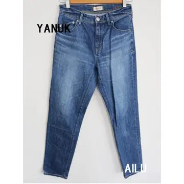 YANUK RUTH 슬림 테이퍼드 팬츠 S 사이즈 25 블루 53679