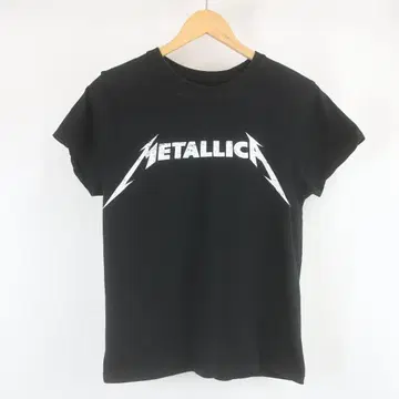 METALLICA 로고 영문 프린트 페이드 밴딩 티셔츠 SM 구제 의류