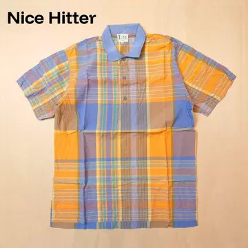nice hitter 반팔 셔츠 체크 무늬 일본제