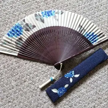 SUEHIRO KYOTO 수국 부채 세트 케이스 포함 미사용 새상품