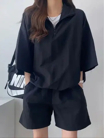 셋업 5부 소매 상하의 2종 세트