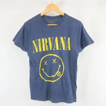NIRVANA SMILE 로고 프린트 락 밴딩 티셔츠 구제 의류 S
