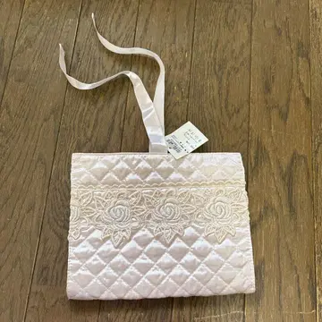 치카자와 레이스 핑크 퀼팅 문서 파우치 약 15x19 cm