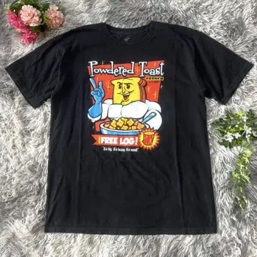 TeeFury 파우더드 토스트 크런치 티셔츠 [L] 블랙 레트로풍