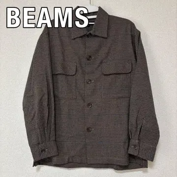 BEAMS 빔즈 셔츠 플란넬 남성/여성용 하운드투스 체크