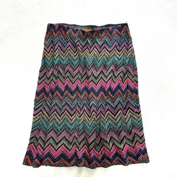MISSONI 미쏘니 오렌지 택 멀티 컬러 면 스커트 빅 사이즈