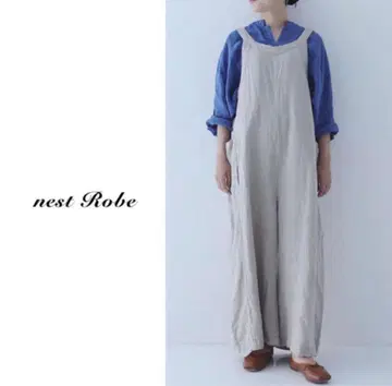 새상품급 네스트로브 nest Robe 린넨 와이드 살로펫 오버롤