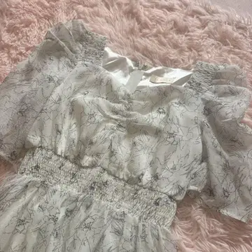 AnMILLE 셔링 플라워 롱 OP