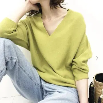 IENA 코튼 스트레치 코쿤 V 소매 풀오버