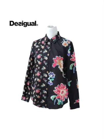 Desigual 데시구알 플라워 플라워 무늬 하프 프린트 긴팔 셔츠