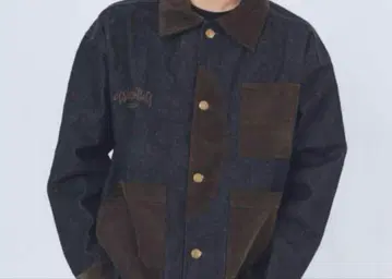 wudgeboy 코듀로이 패치 데님 자켓 블랙 L 사이즈