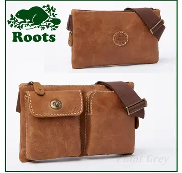Roots 천연 가죽 바디백 브라운
