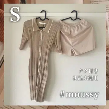 MOUSSY 반팔 무릎 기장 원피스 S 사이즈 베이지 페티코트 포함