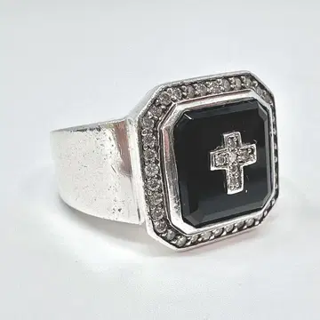 Justin Davis 오닉스 다이아 실버 반지 0.5ct 19호