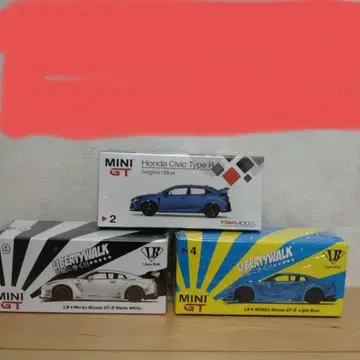 MINI GT 미니카 시빅 타입 R & 리버티 워크 닛산 GT-R
