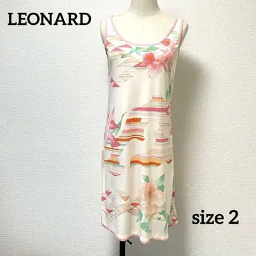 LEONARD 레오나르 캉캉 소재 슬리브리스 원피스 사이즈 2