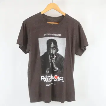 새상품급 POETIC JUSTICE 2PAC 로고 무비 랩 티셔츠