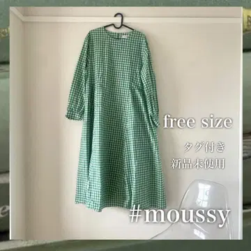 moussy RODEO CROWN 그린 체크 원피스