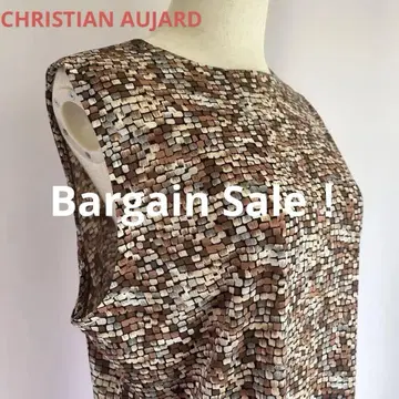 CHRISTIAN AUJARD/브라운 모자이크 슬리브리스 튜닉