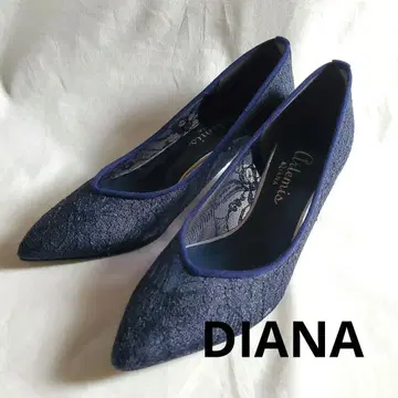 DIANA 튤 레이스 펌프스 네이비 24.0cm