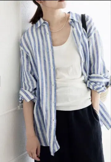 중고 EuropeanLinen 레귤러 셔츠 36
