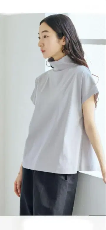 나카가와 마사시치 상점 강선 면 하이넥 풀오버 그레이 새상품급