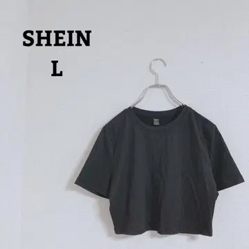 쉬인 티셔츠 티셔츠 크롭 기장 숏 스트레치 반팔 L